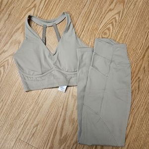 Gymshark Whitney Simmons Beige Sports Bra & Legging Set